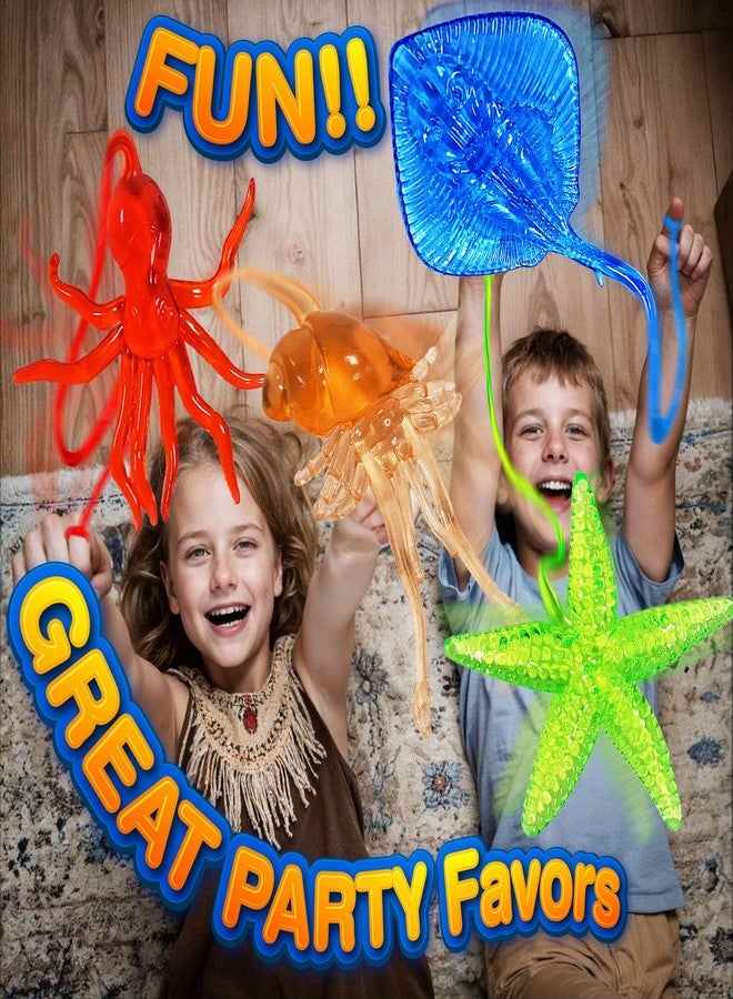 Glow Fever 24PCS Ocean Animal Sticky Hand Toys - Stretchy Rubber Party Favors for Kids, Classroom Prizes, Goodie Bag Stuffers - Image 5